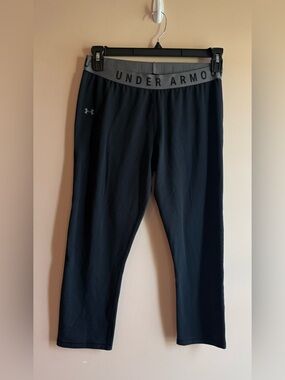 Under Armour Black Athletic Pants with Gray Waistband